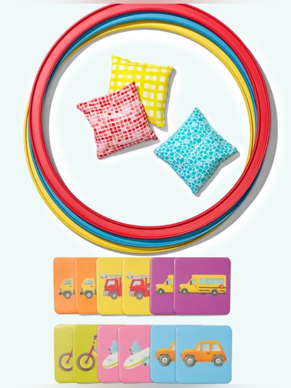 Lovevery Researcher Play Kit 31+ months - hoops bean bags and memory game
